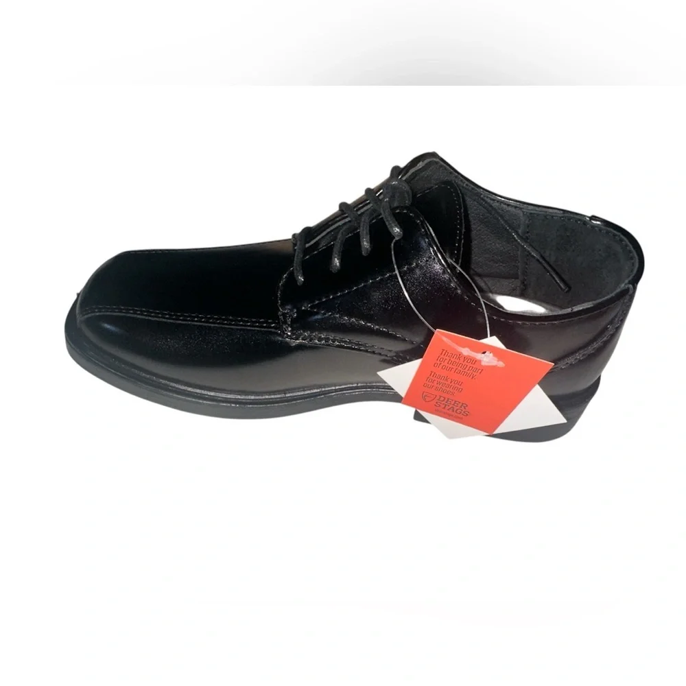 Deer Stags Shiny Black Dress Shoes size 2 1/2.               (#69)